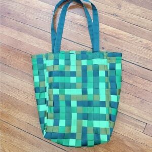 Todd Oldham Woven ribbon Green Tote Bag